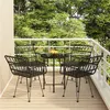 Image de vidaXL Ensemble à manger de jardin 5 pcs Noir Résine tressée3157838