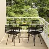 Image de vidaXL Ensemble à manger de jardin 5 pcs Noir Résine tressée