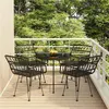 Image de vidaXL Ensemble à manger de jardin 5 pcs Noir Résine tressée