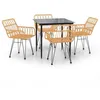 Image de Vidaxl Ensemble Ã DÃ®ner De Jardin 5 Pcs RÃ©sine TressÃ©e