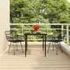 Image de vidaXL Ensemble à manger de jardin 3 pcs Noir Résine tressée3157852