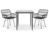 Image de Vidaxl Ensemble De Salle Ã Manger De Jardin 3 Pcs Noir RÃ©sine TressÃ©e