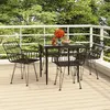 Image de vidaXL Ensemble à manger de jardin 5 pcs Noir Résine tressée