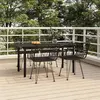 Image de vidaXL Ensemble à manger de jardin 5 pcs Noir Résine tressée