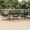 Image de vidaXL Ensemble à manger de jardin 7 pcs Noir Résine tressée