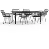 Image de Vidaxl Ensemble Ã DÃ®ner De Jardin 7 Pcs Noir RÃ©sine TressÃ©e
