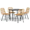 Image de Vidaxl Ensemble Ã DÃ®ner De Jardin 5 Pcs RÃ©sine TressÃ©e