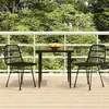 Image de vidaXL Ensemble à manger de jardin 3 pcs Noir Résine tressée