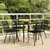 Image de vidaXL Ensemble à manger de jardin 5 pcs Noir Résine tressée