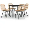 Image de Vidaxl Ensemble Ã DÃ®ner De Jardin 5 Pcs RÃ©sine TressÃ©e