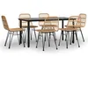 Image de Vidaxl Ensemble Ã DÃ®ner De Jardin 7 Pcs RÃ©sine TressÃ©e