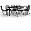 Image de vidaXL Vidaxl Ensemble À Dîner De Jardin 9 Pcs Noir Résine Tressée