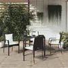 Image de vidaXL Ensemble à manger de jardin coussins 5pcs Noir Résine tressée