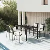 Image de vidaXL Ensemble à manger de jardin coussins 5pcs Noir Résine tressée