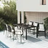 Image de vidaXL Ensemble à manger de jardin coussins 7pcs Noir Résine tressée3157955
