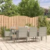 Image de vidaXL Ensemble à manger de jardin 9 pcs coussins gris résine tressée