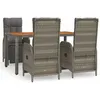 Image de Vidaxl Ensemble De Salle Ã Manger De Jardin 5 Pcs Avec Coussins Gris