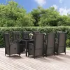 Image de vidaXL Ensemble à manger jardin 9pcs et coussins noir résine tressée3185064