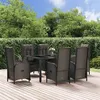 Image de vidaXL Ensemble à manger de jardin coussins 7pcs Noir Résine tressée3185066