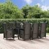 Image de vidaXL Ensemble à manger jardin 9pcs et coussins noir résine tressée