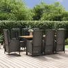 Image de vidaXL Ensemble à manger jardin 9pcs et coussins noir résine tressée3185073