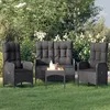 Image de vidaXL Ensemble à manger de jardin 4 pcs avec coussins noir