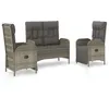 Image de Vidaxl Ensemble De Salle Ã Manger De Jardin 3 Pcs Avec Coussins Gris