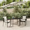 Image de vidaXL Ensemble à manger de jardin avec coussins 3 pcs Noir