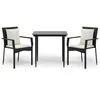 Image de Vidaxl Ensemble De Salle Ã Manger De Jardin Avec Coussins 3 Pcs Noir