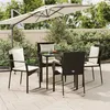 Image de vidaXL Ensemble à manger de jardin coussins 5pcs Noir Résine tressée