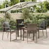 Image de vidaXL Ensemble à manger de jardin coussins 5 pcs noir et gris3185102