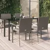 Image de vidaXL Ensemble à manger de jardin coussins 5 pcs noir et gris