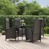 Image de vidaXL Ensemble à manger de jardin coussins 5pcs Noir Résine tressée3185175