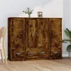 Image de vidaXL Buffets 3 pcs chêne fumé bois d'ingénierie