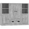 Image de vidaXL Buffets 3 pcs gris béton bois d'ingénierie