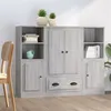 Image de vidaXL Buffets 3 pcs sonoma gris bois d'ingénierie