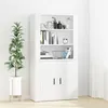 Image de vidaXL Buffet haut Blanc Bois d'ingénierie3185359