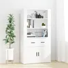 Image de vidaXL Buffet haut Blanc Bois d'ingénierie3185375