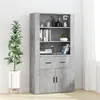 Image de vidaXL Buffet haut Gris béton Bois d'ingénierie3185379