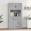 Image de vidaXL Buffet haut Gris béton Bois d'ingénierie3185387