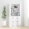 Image de vidaXL Buffet haut Blanc Bois d'ingénierie3185391