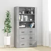 Image de vidaXL Buffet haut Gris béton Bois d'ingénierie3185395