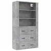 Image de vidaXL Buffet haut Gris bÃ©ton Bois d'ingÃ©nierie