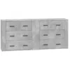 Image de vidaXL Buffets 2 pcs gris bÃ©ton bois d'ingÃ©nierie