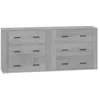 Image de vidaXL Buffets 2 pcs sonoma gris bois d'ingÃ©nierie