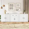 Image de vidaXL Buffets 3 pcs Blanc Bois d'ingénierie3185415