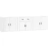 Image de vidaXL Buffets 3 pcs Blanc Bois d'ingÃ©nierie