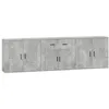 Image de vidaXL Buffets 3 pcs gris bÃ©ton bois d'ingÃ©nierie