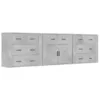 Image de vidaXL Buffets 3 pcs gris bÃ©ton bois d'ingÃ©nierie