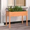 Image de vidaXL Jardinière avec doublure marron 118x59x76 cm bois massif sapin364234
